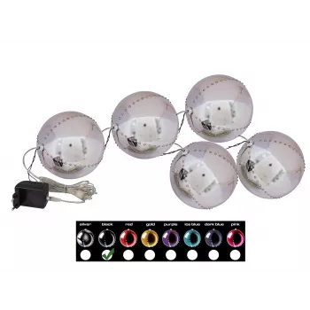 EUROPALMS LED snehová guľa 8 cm, čierna, balenie 5 ks (83501236)