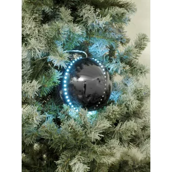 EUROPALMS LED snehová guľa 8 cm, čierna, balenie 5 ks (83501236)
