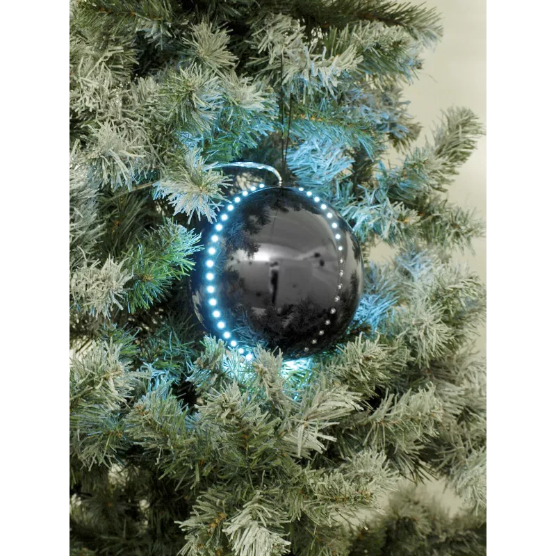 EUROPALMS LED snehová guľa 8 cm, čierna, balenie 5 ks (83501236)
