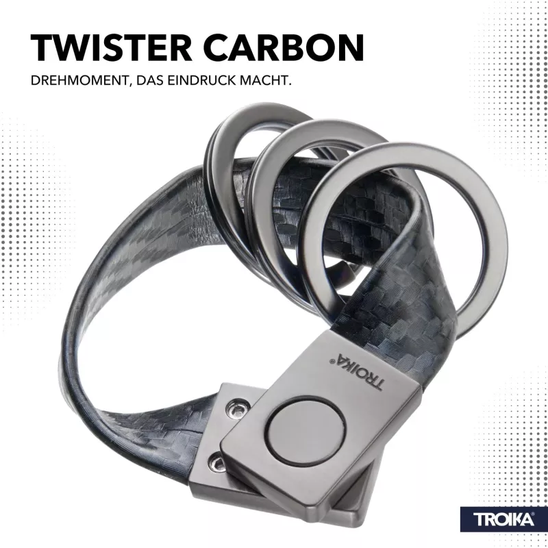 TROIKA TWISTER CARBON kľúčenka (KRG649/CB)