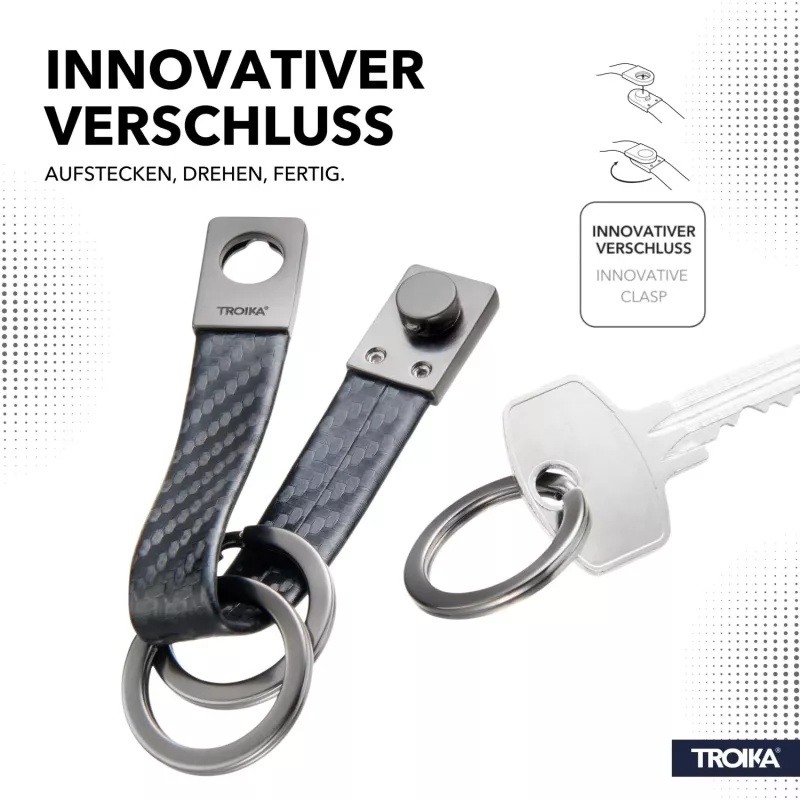 TROIKA TWISTER CARBON kľúčenka (KRG649/CB)