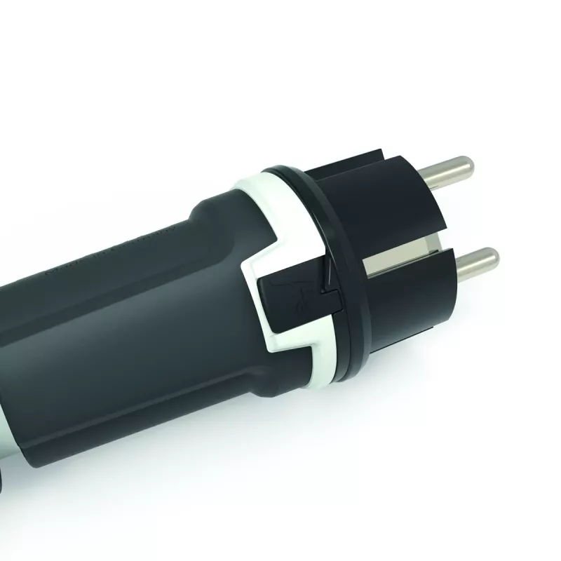 BALS 7371-1 Schuko konektor samec 16A 3p 250V IP54 čierny guma