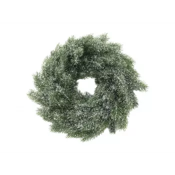EUROPALMS snehom pokrytý PE vianočný veniec, 45 cm 83501720