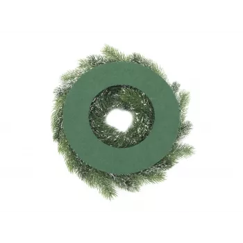 EUROPALMS snehom pokrytý PE vianočný veniec, 45 cm 83501720