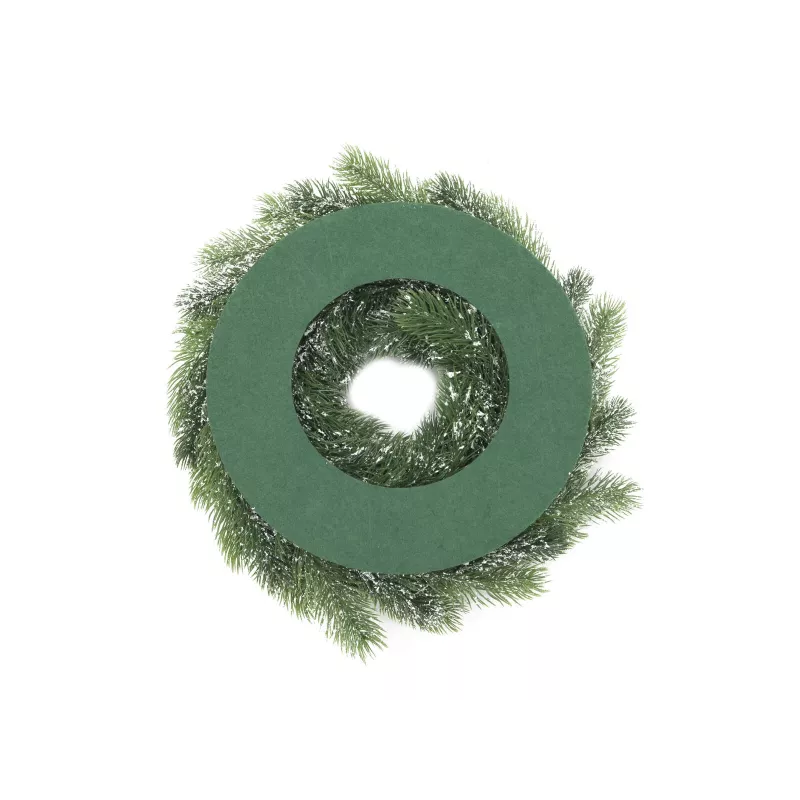 EUROPALMS snehom pokrytý PE vianočný veniec, 45 cm 83501720