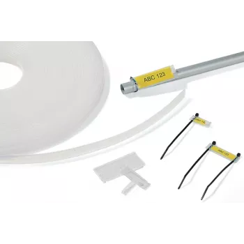 HellermannTyton HCR 12 transparentný PVC nosič značenia, 25 m x 13 mm, tlačiteľný termotransferom