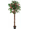 EUROPALMS kaméliový strom červený s kvetináčom, umelá rastlina, 180 cm 82507226