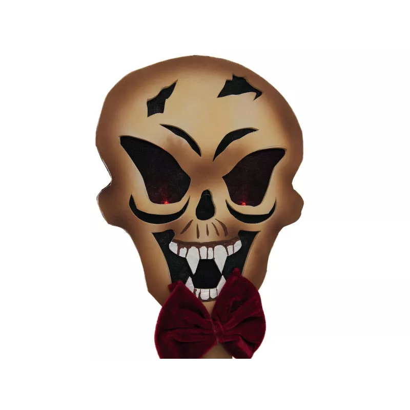 EUROPALMS Halloween zásuvný kolík lebka, biela/čierna, 40 cm 83314628