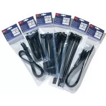 HellermannTyton SOFTFIX opakovane použiteľná káblová páskа 180 mm x 7 mm čierna balenie 16 ks (115-07190)