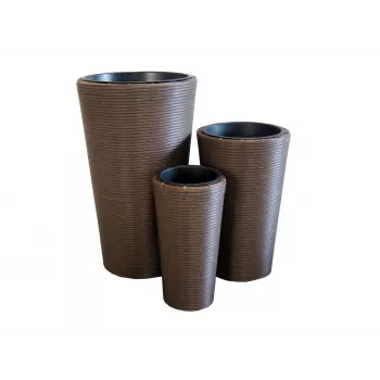 EUROPALMS India Dekoratívna sada kvetináčov, 3 veľkosti, sivý kameň look, interiér/exteriér 83011268