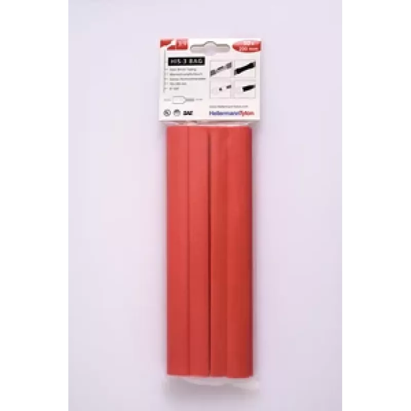 HELLERMANNTYTON HIS-3 Sada teplom zmršťovacích bužírok, 3:1, 12 mm / 4 mm, červená 308-31211