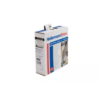 HellermannTyton HIS-A 3:1 teplom zmrštiteľná bužírka s lepiacou vrstvou, transparentná, 3 mm/1 mm, 10 m dávkovač 308-10303