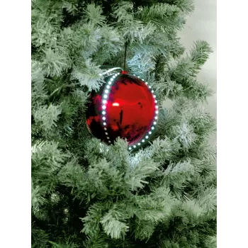 EUROPALMS LED snehová guľa 15cm, červená 83501243