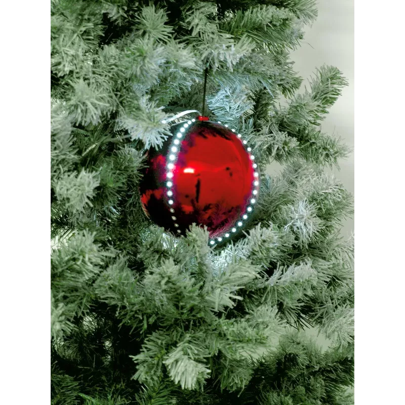 EUROPALMS LED snehová guľa 15cm, červená 83501243