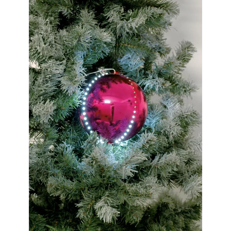EUROPALMS LED snehová guľa 15 cm, ružová 83501246