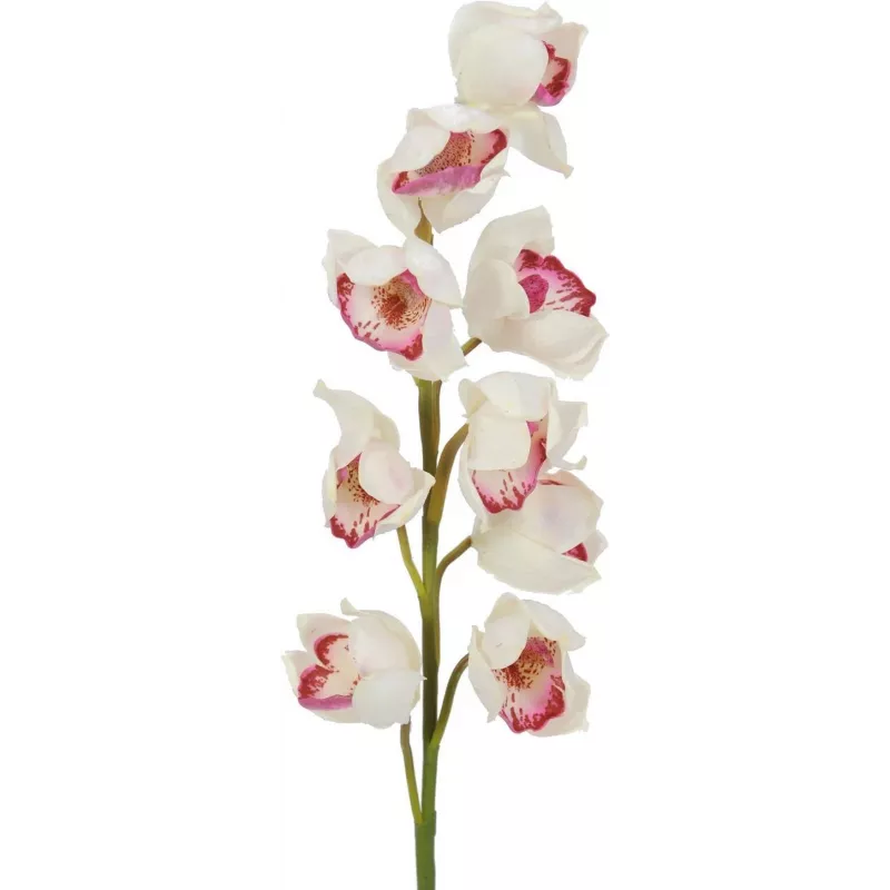 EUROPALMS vetva Cymbidium, umelá, bielo-ružová, 90 cm 82530312