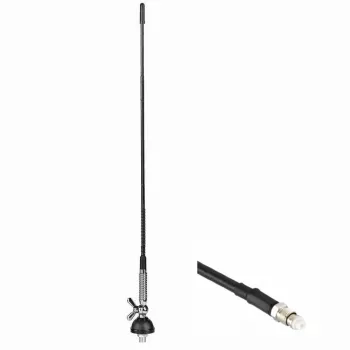MIDLAND Albrecht CB rádiová anténa T-27 s FME, 60 cm, 26-28 MHz, 100 W PEP, 50 Ohm 67110.01