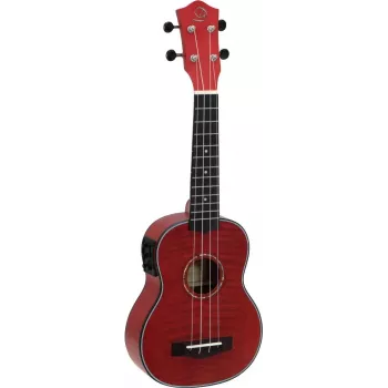 DIMAVERY UK-100 sopránová ukulele, Flamed Red 26255807