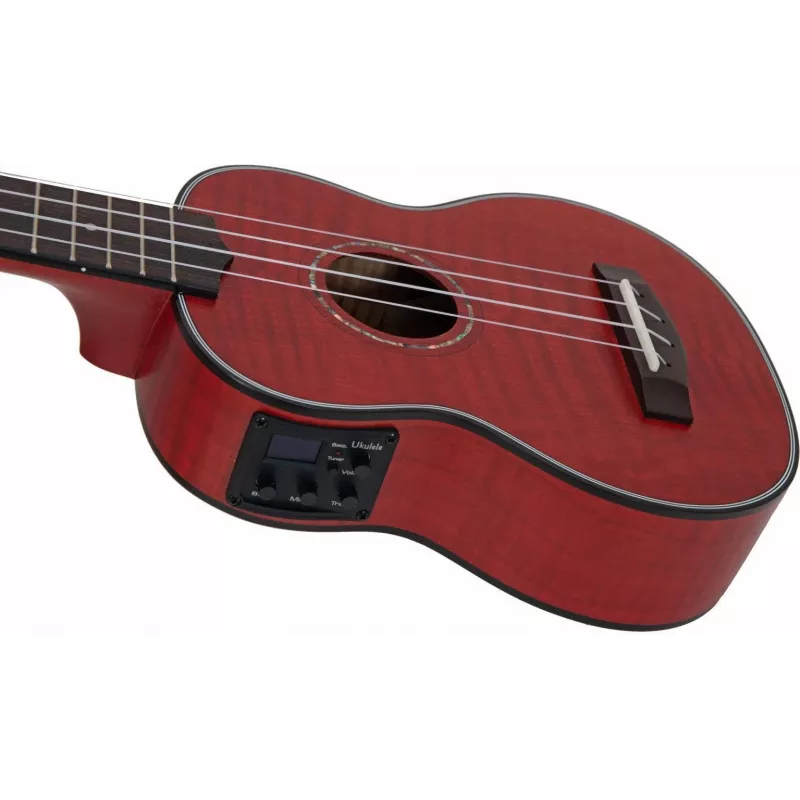 DIMAVERY UK-100 sopránová ukulele, Flamed Red 26255807