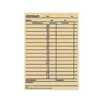 BÜRK MOBATILE karta do pečiatkovacích hodín ZS 5200, 100 kariet, zelená tlač na bielom kartóne, 189 x 86 mm B01830040500