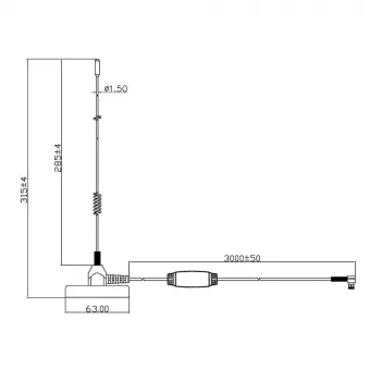 Midland Albrecht MAG31 DAB+ magnetická anténa so zosilňovačom, pásmo III, 3 m kábel, SMB konektor 62336