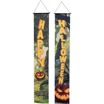 EUROPALMS Halloween banner, strašidelný les, sada 2 ks, 30x180 cm (80164207)