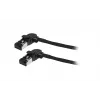 SYNERGY21 S218115 CAT6A S/FTP Slim patch kábel, RJ45, 2m, čierny, 500MHz, LSZH, otočný konektor