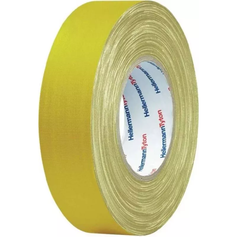 HellermannTyton HTAPE-TEX-19x10 viacúčelová tkaninová páska, žltá, 19 mm x 10 m 712-00202