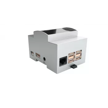 ALLNET DIN-lištové montážne puzdro pre Raspberry Pi 4 Model B s priehľadným okienkom, sivé 25.0410000.RP4