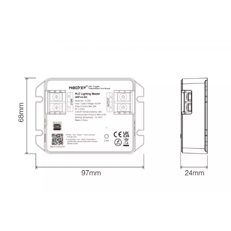 Miboxer PLCZ1 Zigbee 3.0 + 2.4G MiLight/Miboxer svetelný master kontrolér
