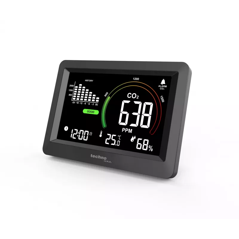 Technoline WL1028 CO2 monitor kvality ovzdušia s alarmom čierny