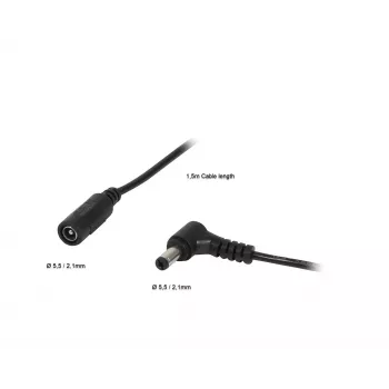 ALLNET DC predlžovací napájací kábel 5,5x2,1mm konektor samica na konektor samec 3m balenie 2 ks (ALL-Adapt-Ext5.5-3000)