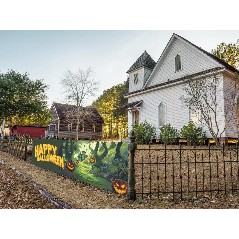 EUROPALMS Halloween banner, strašidelný les, 300x90cm 80164205