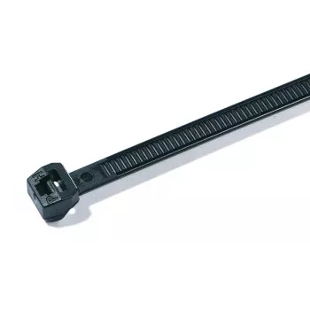 HellermannTyton T50MOS Čierne káblové viazače, 245 mm x 4,6 mm, PA66, balenie 100 ks 118-00128