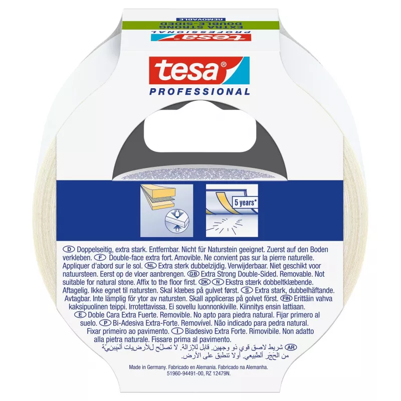 tesa 51960-00000-11 Transparentná obojstranná PET lepiaca páska 10 m x 50 mm