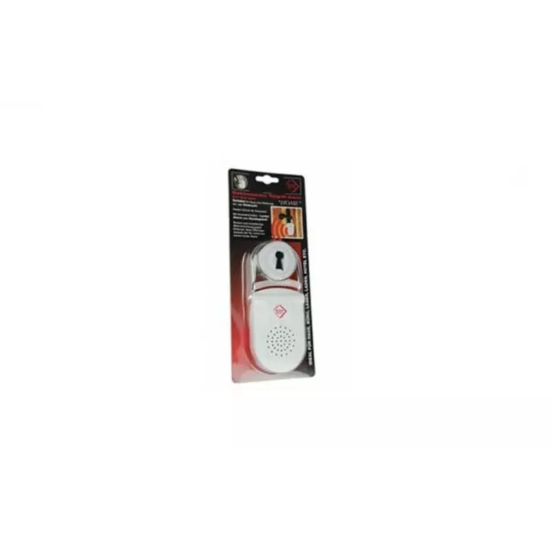 KH-SECURITY KH 100183 elektronický alarm na kľučke dverí, mobilný alarm, biela