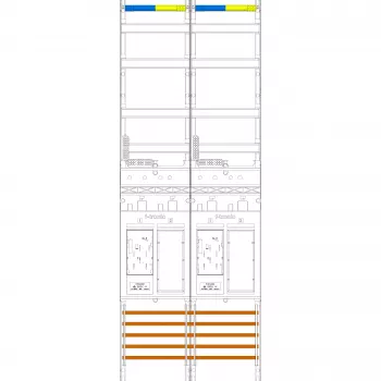 f-tronic rozvádzač elektromerov 2-pólový ER29 H=1350mm 2-eHZ 2 rez. 7143002 1 (7143002)