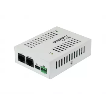 SYNERGY21 S21-3702 PoE+ na 24V DC zdroj konštantného napätia, 24W, IEEE 802.3at, RJ45 vstup, skrutkové svorky