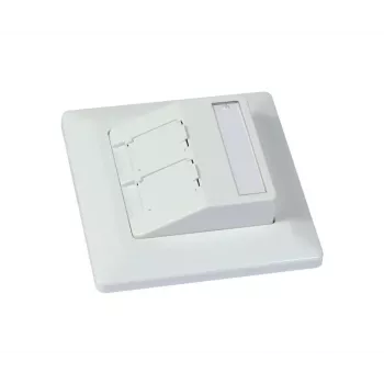 SYNERGY21 Keystone modulový nosič pod omietku pre 2xTP modul čistá biela okrúhly S216330V3