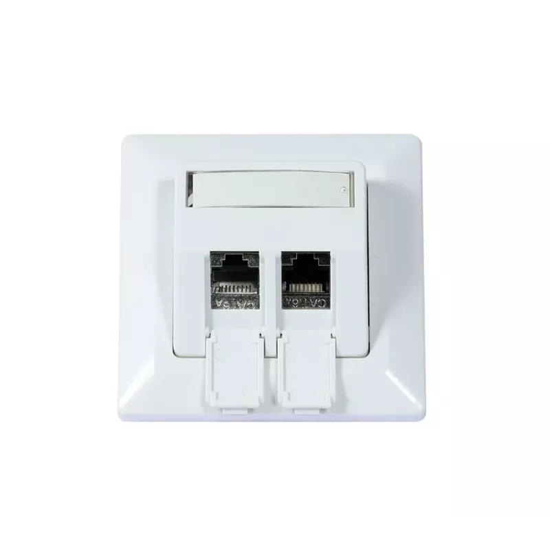 SYNERGY21 Keystone modulový nosič pod omietku pre 2xTP modul čistá biela okrúhly S216330V3