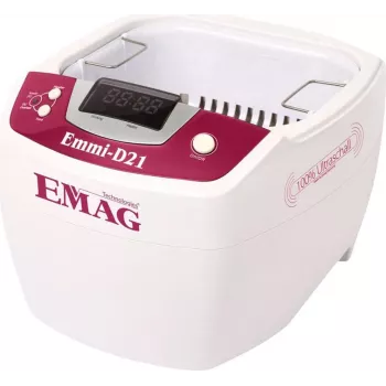 Emag ultrazvukový čistič s ohrevom, 2 L nádrž, 160 x 90 x 50 mm, 80 W ultrazvukový výkon, digitálne ovládanie času a teploty, plastové puzdro