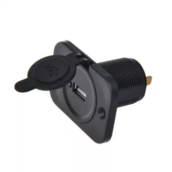 IWH USB vstavaná nabíjacia zásuvka 12/24V, 2,1A, 1x USB-A, panelová montáž 019004