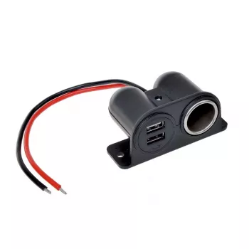IWH 12/24V autozásuvka s 2 USB portami, 4,2A celkový výstup (019010)