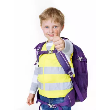 IWH 453502 detská výstražná vesta EN 1150, fluorescenčná žltá, suchý zips, unisex