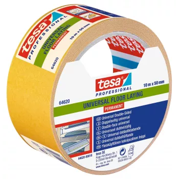tesa 64620-00018-11 obojstranná páska na kladenie kobercov, biela, 10 m x 50 mm