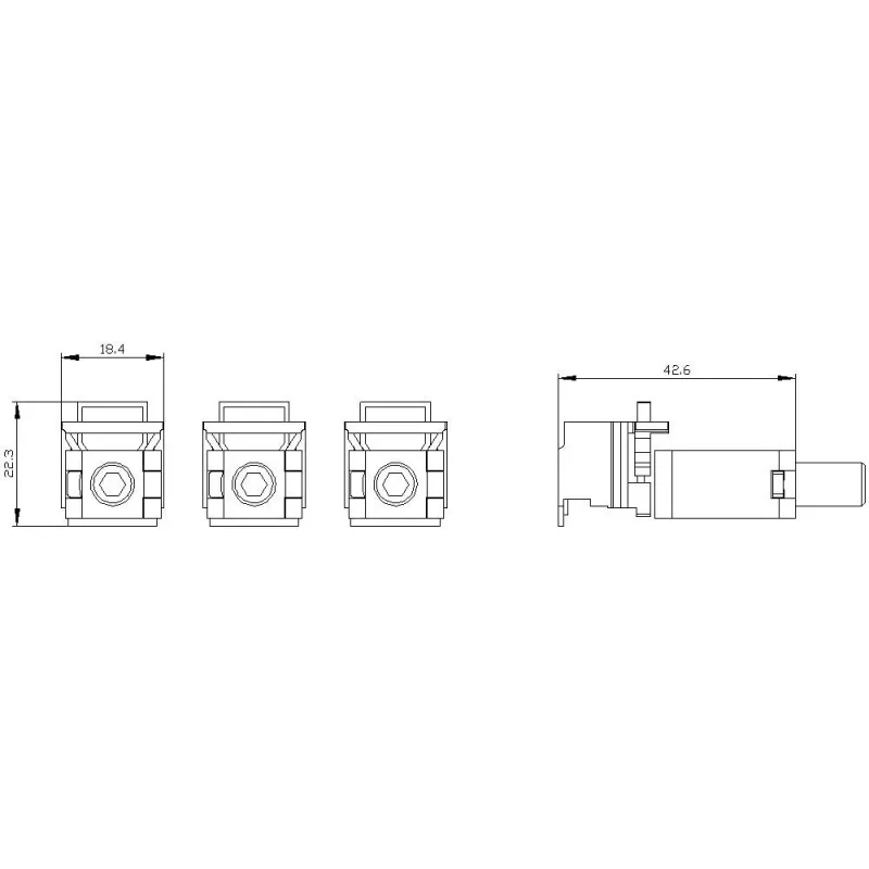 SIEMENS SENTRON 3VA rámová svorka balenie 3 ks pre 3VA1 100/160 MCCB 3VA91530JA11