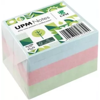 UPM Notes samolepiace lístky 5654-20PG-6 pastelové 75x75mm 100 listov sortiment 6 blokov