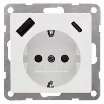 Siemens USB zásuvka 5UB19701TW01 – 2x USB-A, titánová biela