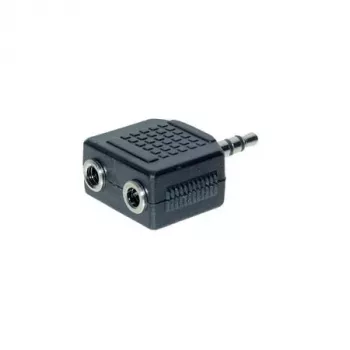 exertis Connect audio rozbočovací kábel - 3,5 mm stereo konektor samec na 2x konektor samica, 0,2 m, čierny 64650