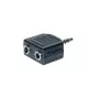 exertis Connect audio rozbočovací kábel - 3,5 mm stereo konektor samec na 2x konektor samica, 0,2 m, čierny 64650